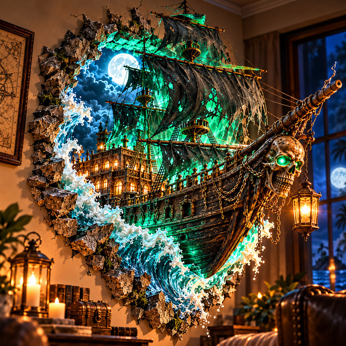 🏴‍☠️ Dare to Face the Cursed Seas?! 💀 The Cursed Voyage – A Ghost Ship Breaking Through Your Wall!