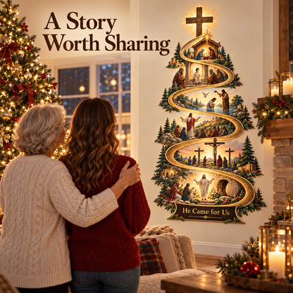 ✝️ He Came for Us – Nativity to Resurrection Wall Decor