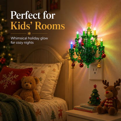Magical Christmas Chandelier Night Light – Color-Changing Plug-In Holiday Glow
