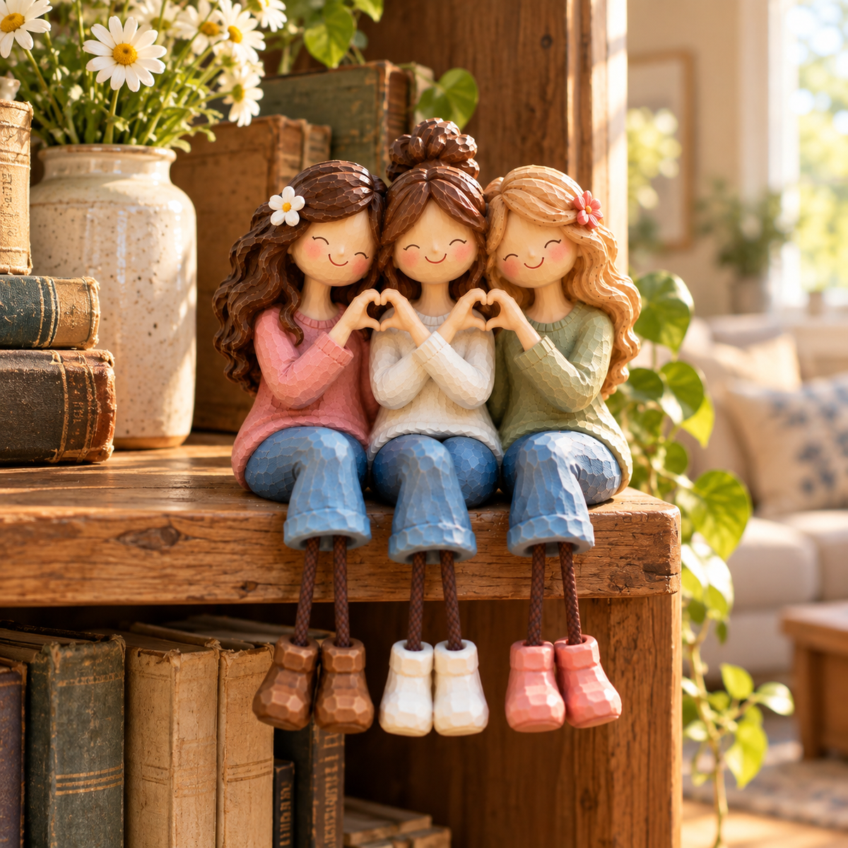 ❤️Forever Together – Three Friends Heart Figurine