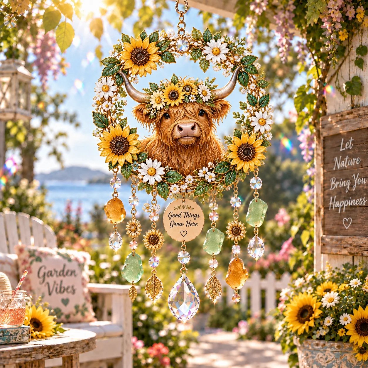 Highland cow suncatcher
