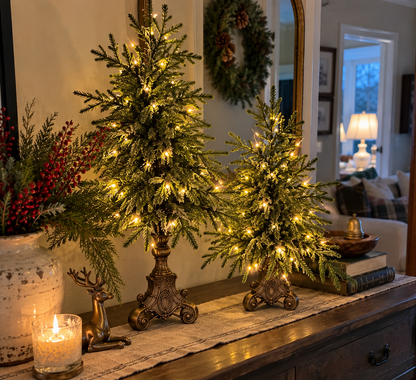 Vintage Lighted Norfolk Pine Trees