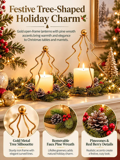 ✨Golden Glow Christmas Tree Candle Lanterns