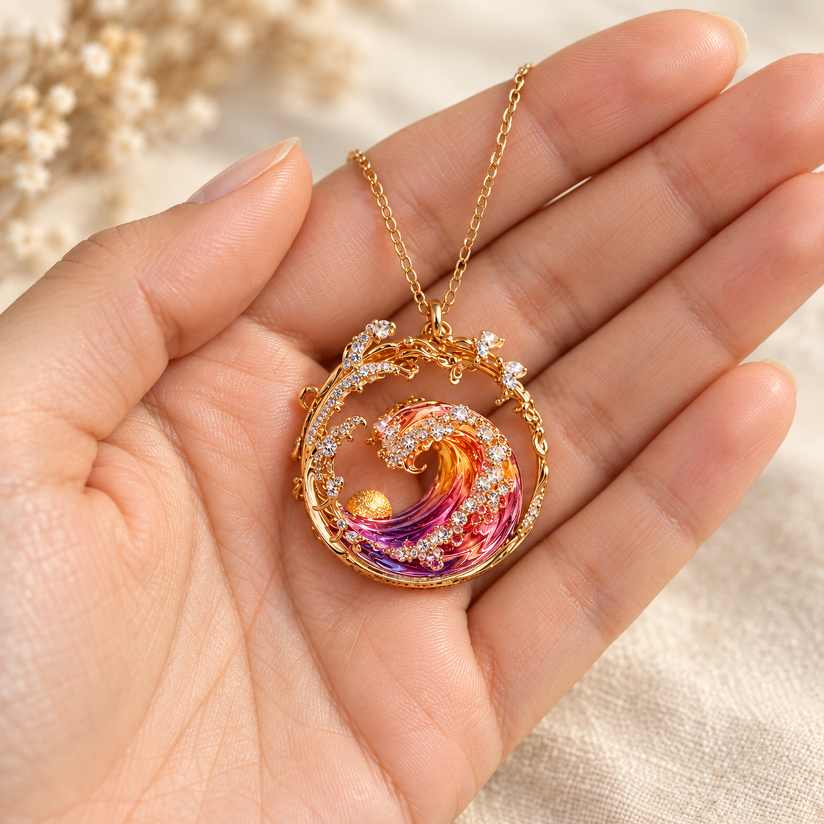 🌅 Sunset Wave Necklace