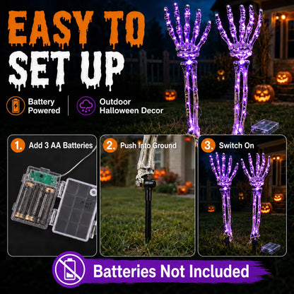 💀Skeleton Hand Lights — Give Your Halloween Path a Spooky Glow!🎃✨