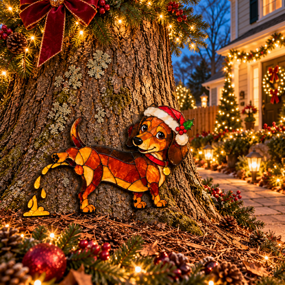 🔥🥰Funny Peeing Dachshund Christmas Decoration – A Hilarious Holiday Accent