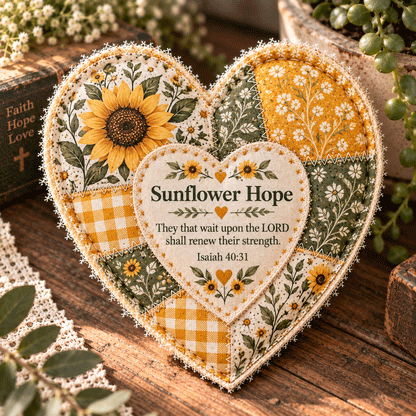 ❤️Patchwork Heart of Faith – Inspirational Scripture Keepsake