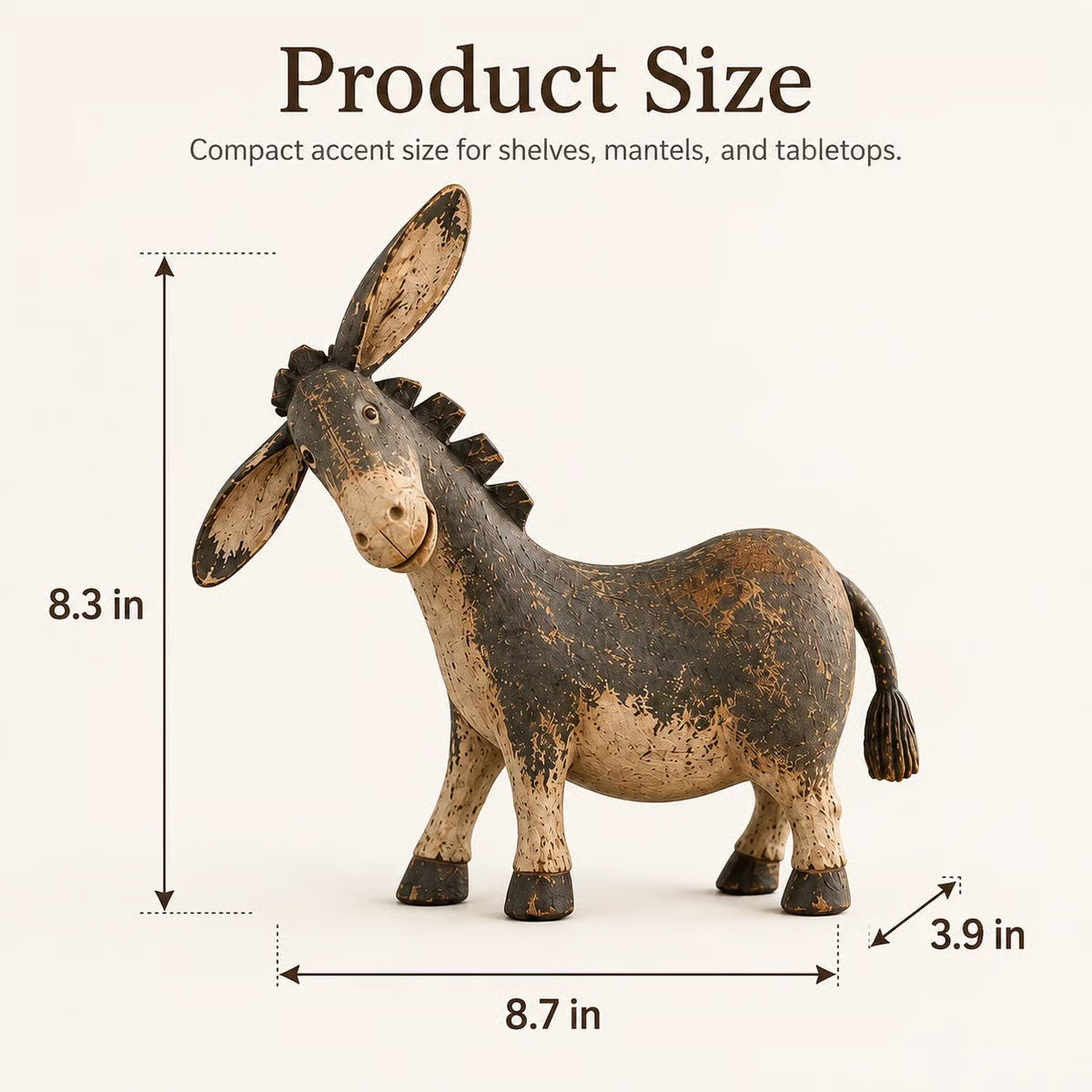 🐴 Vintage Donkey Figurine – Rustic Farmhouse Tabletop Decor