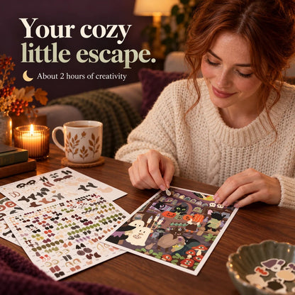 🐈‍⬛✨Witchy Wonders – Numbered Sticker Art Kit🎃