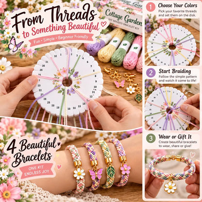 🌸Cottage Bloom Bracelet-Making Kit – ✨Beginner DIY Friendship Bracelet Craft Set