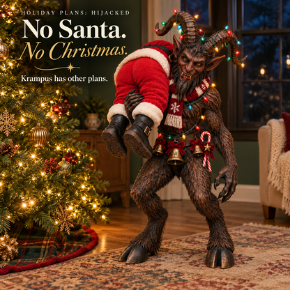 😈 No Santa, No Christmas! – Lighted Krampus Porch Decor 🎄