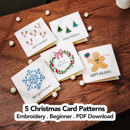 🌲 Christmas Hand Embroidery Card DIY Kit | Stitch Your Way Into the Christmas Spirit ✨ 🎁