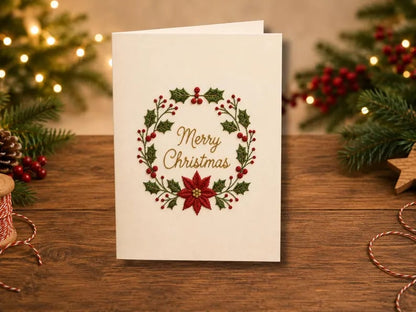 🌲 Christmas Hand Embroidery Card DIY Kit | Stitch Your Way Into the Christmas Spirit ✨ 🎁