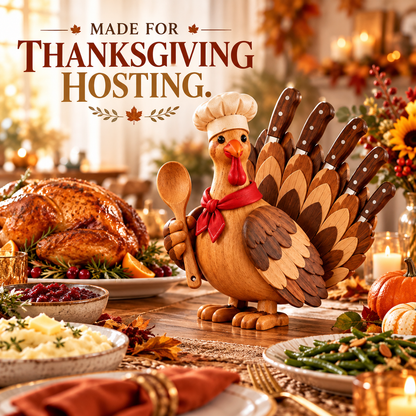 🦃🔥 Gobble & Gather Turkey Chef Knife Holder