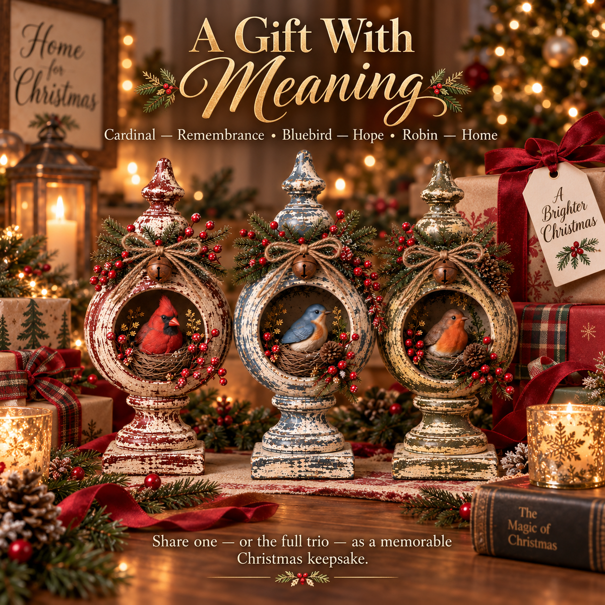Vintage Christmas Bird Keepsake Collection🐦-A little Christmas visitor that feels like home