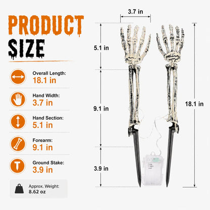 💀Skeleton Hand Lights — Give Your Halloween Path a Spooky Glow!🎃✨