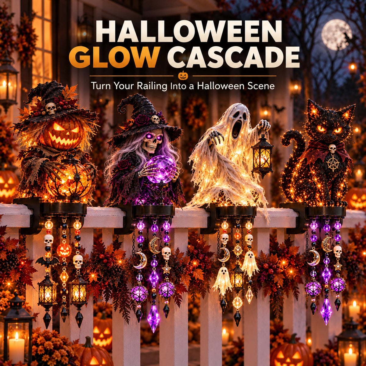 Halloween porch glow display