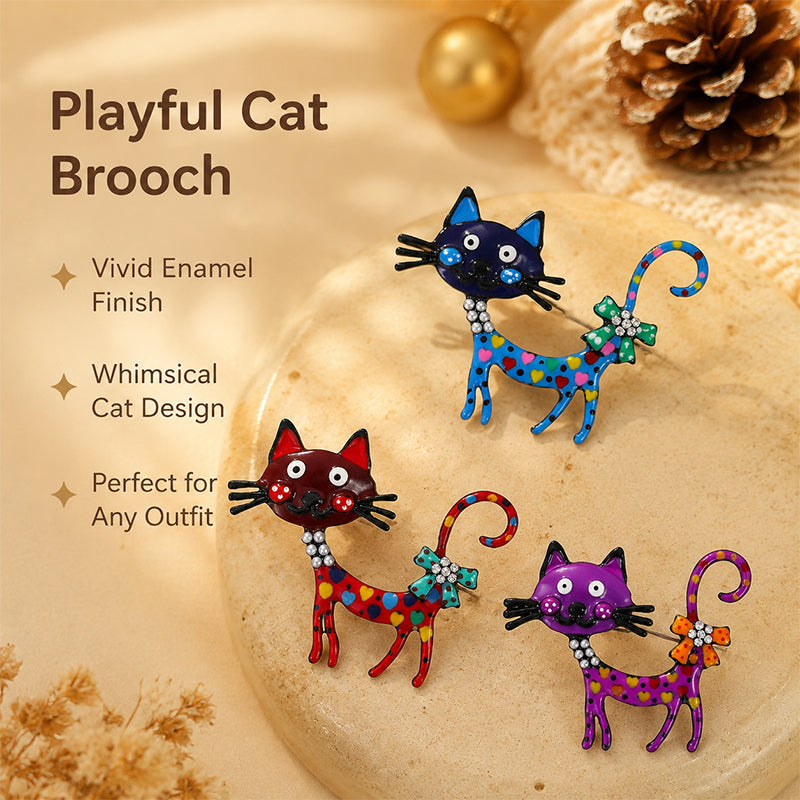 🐱 Cartoon Cat Brooch – A touch of whimsy for your outfits