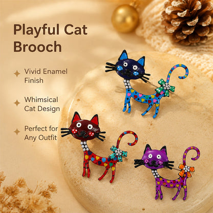 🐱 Cartoon Cat Brooch – A touch of whimsy for your outfits