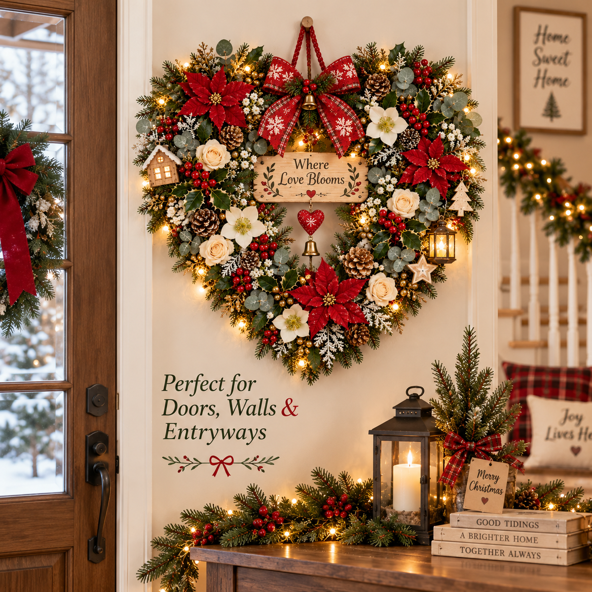 ❤️✨Where Love Comes Home™ – Christmas Heart Wall Decor