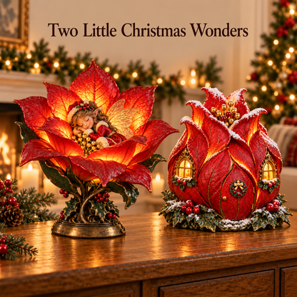 ✨🌺Christmas in Bloom – Lighted Fairy & Flower Cottage Collection
