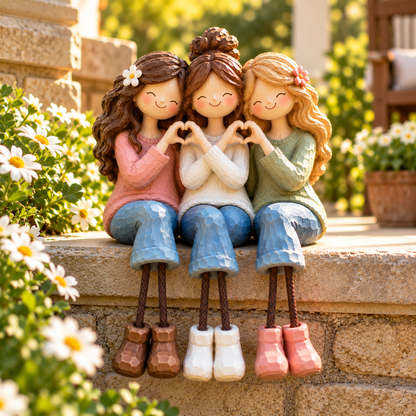 ❤️Forever Together – Three Friends Heart Figurine