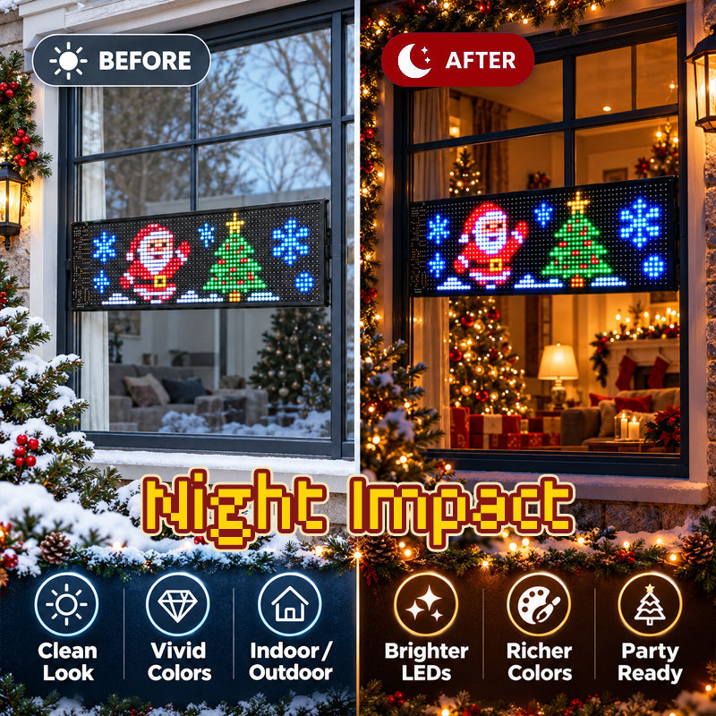 🔥😍Animated Car Glow Display – App-Controlled LED Window Decor