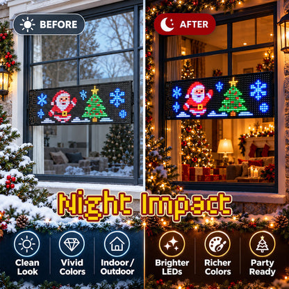 🔥😍Animated Car Glow Display – App-Controlled LED Window Decor