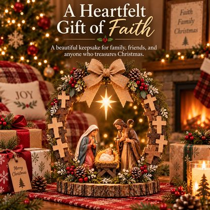 🔥✝️Bethlehem’s Guiding Star | Lighted Nativity Tabletop Decor