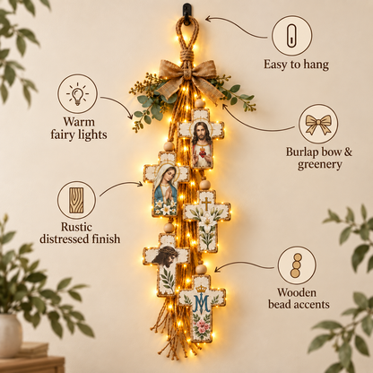 ✝️Faith & Grace Rustic Cross Wall Hanging