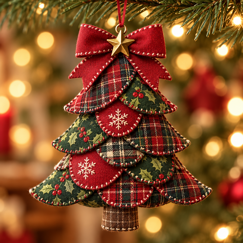 Classic Christmas Plaid Patchwork Christmas Tree