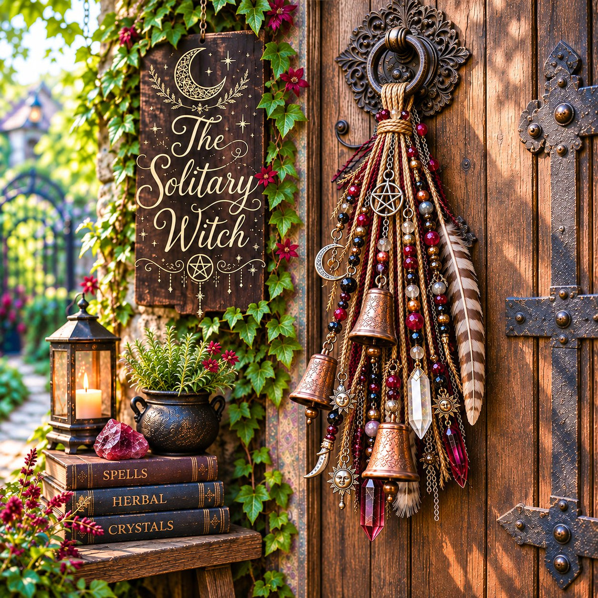 ⭐2026 USA Sale: Up to 50% OFF -🔮Witchy Door Charm - Bells, Crystals & Celestial Hanging Decor