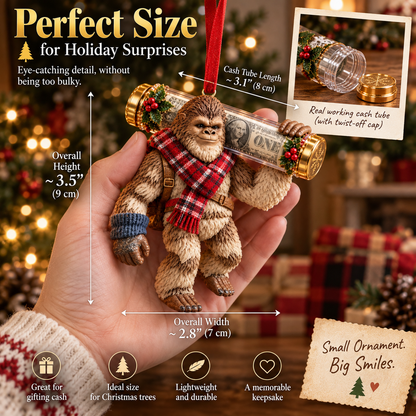 🎄👣 Bigfoot Cash Keeper™ – 15 Funny Christmas Cash Holder Ornaments 💵🎁