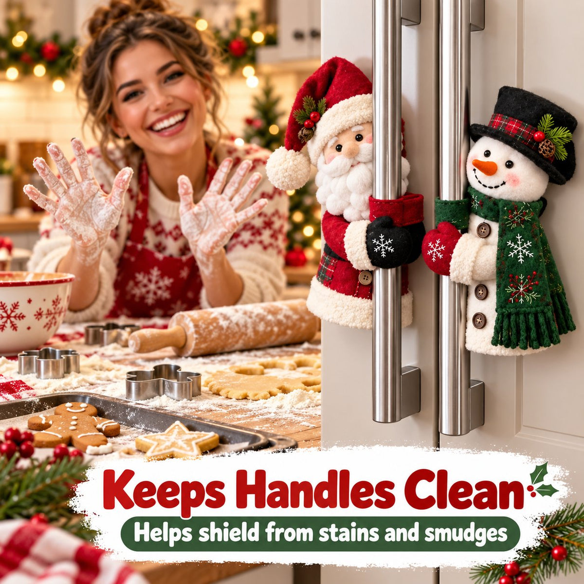 🔥😍Holiday Kitchen Handle Sleeves – Cute 3D Festive Accents