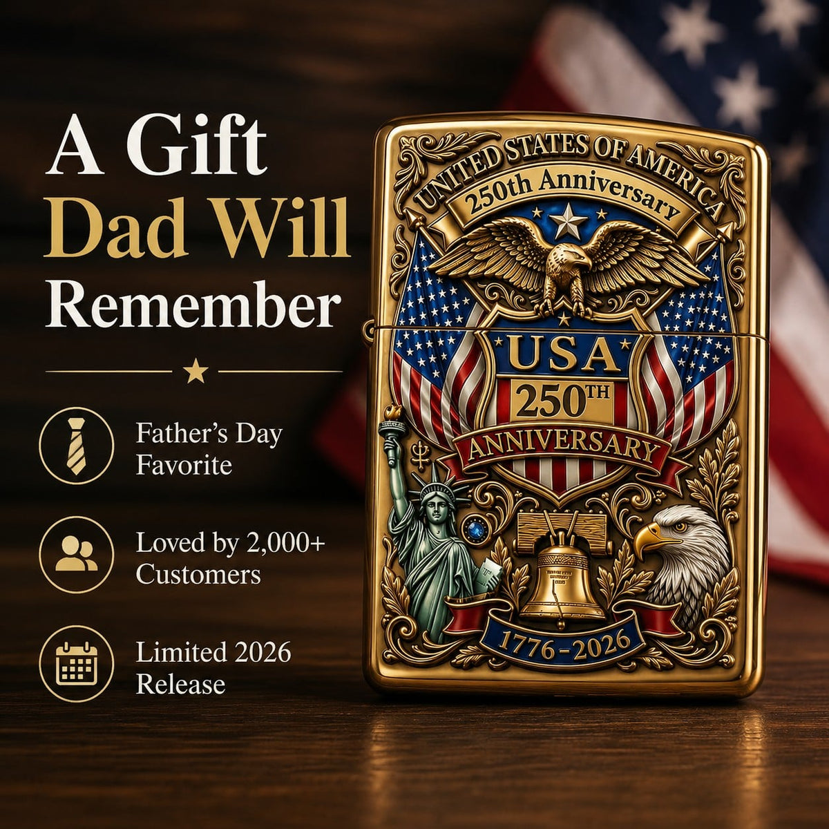 🗽Limited Edition 1776–2026 Semiquincentennial Commemorative Lighter