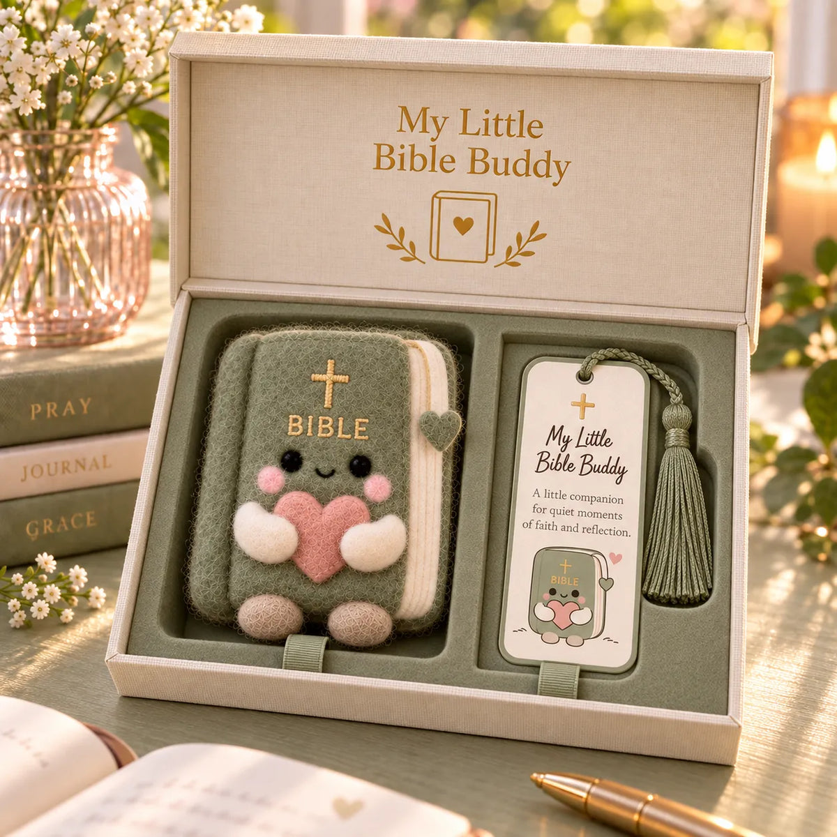 Little Bible Buddy felt keepsake and bookmark gift set