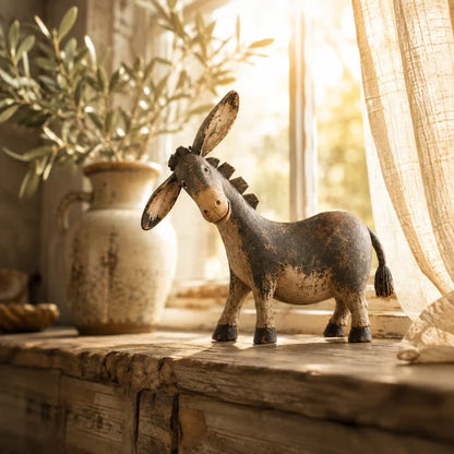🐴 Vintage Donkey Figurine – Rustic Farmhouse Tabletop Decor