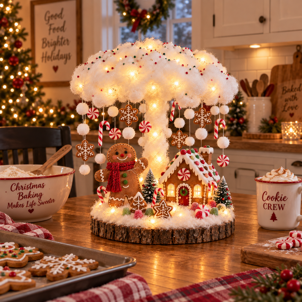 Glowing Winter Cloud Christmas Tabletop Decor