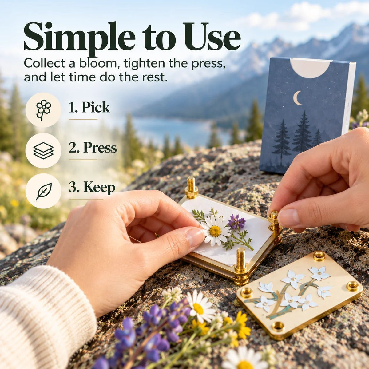 🌸 Mini Portable Flower Press | Pocket-Sized Botanical Press for Small Blooms, Petals & Keepsake Crafts 🌿