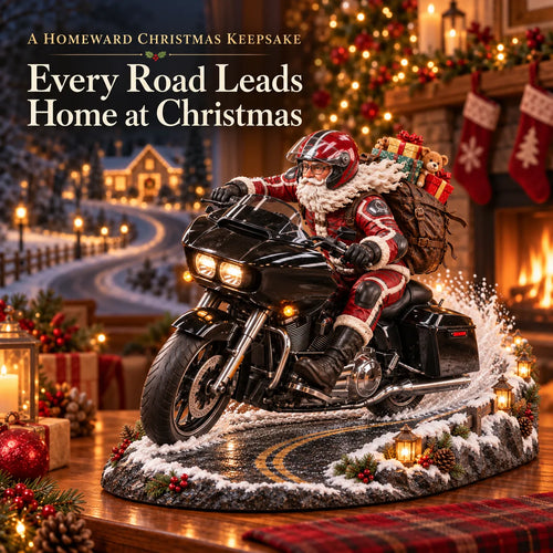 🔥😍Festive Santa Rider – Holiday Motorcycle Keepsake🏍️🎅