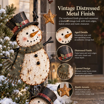 Vintage Climbing Snowman Garden Stake