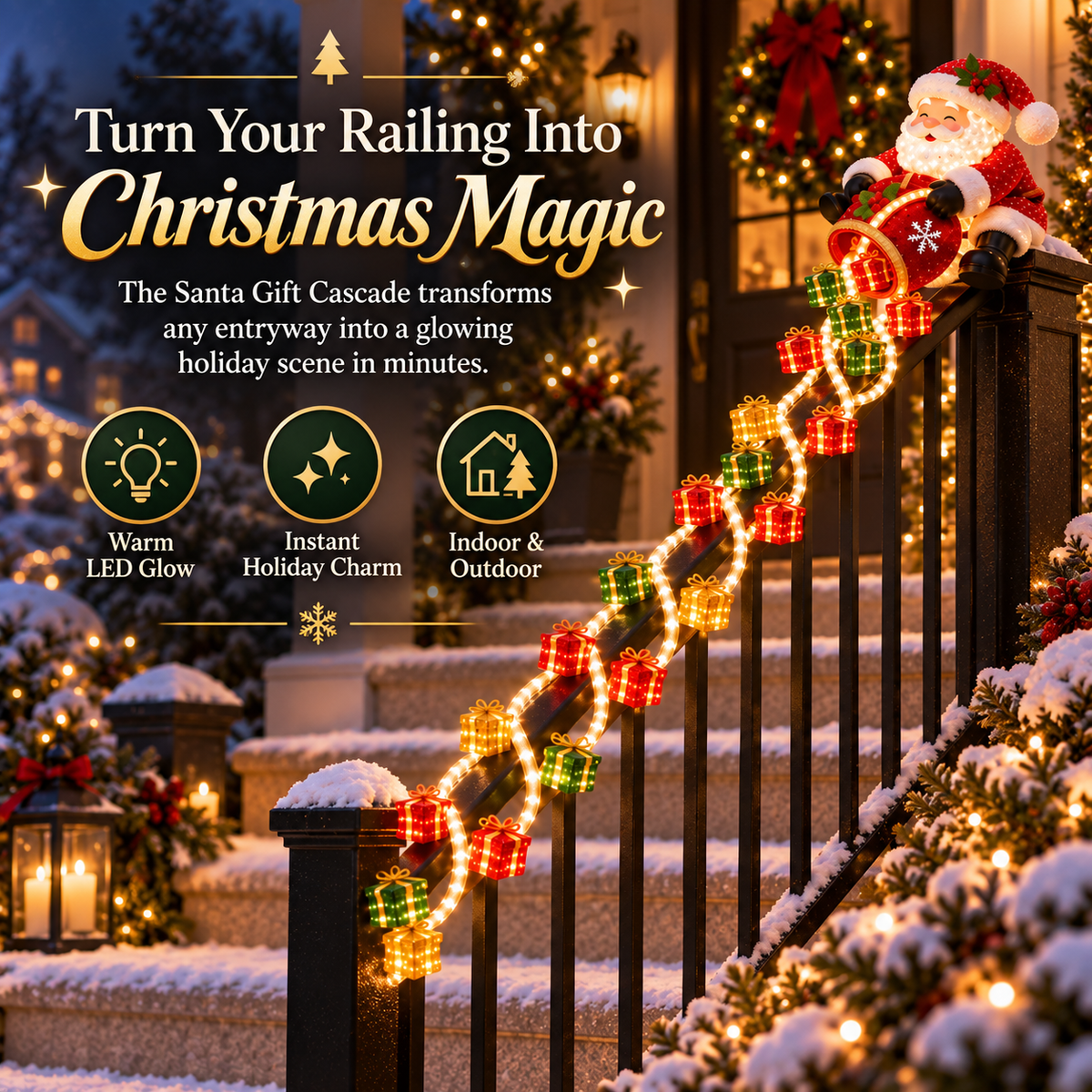 🎄✨Christmas Cascade Railing Lights