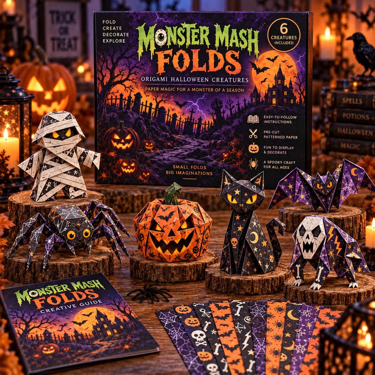 🧘Relaxing & Beginner-Friendly- 🎃3D DIY Halloween Paper(💕Step-by-Step Guide Included)