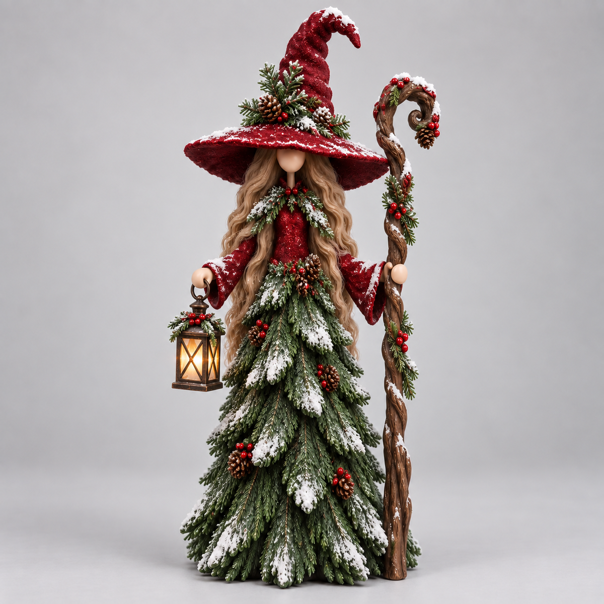 Whimsical Christmas Witch Resin Figurine Collection