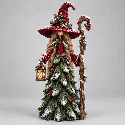 Whimsical Christmas Witch Resin Figurine Collection