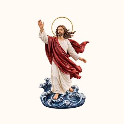 🕊️ Jesus Walking on Water Backflow Incense Burner – Spiritual Prayer Table Decor!