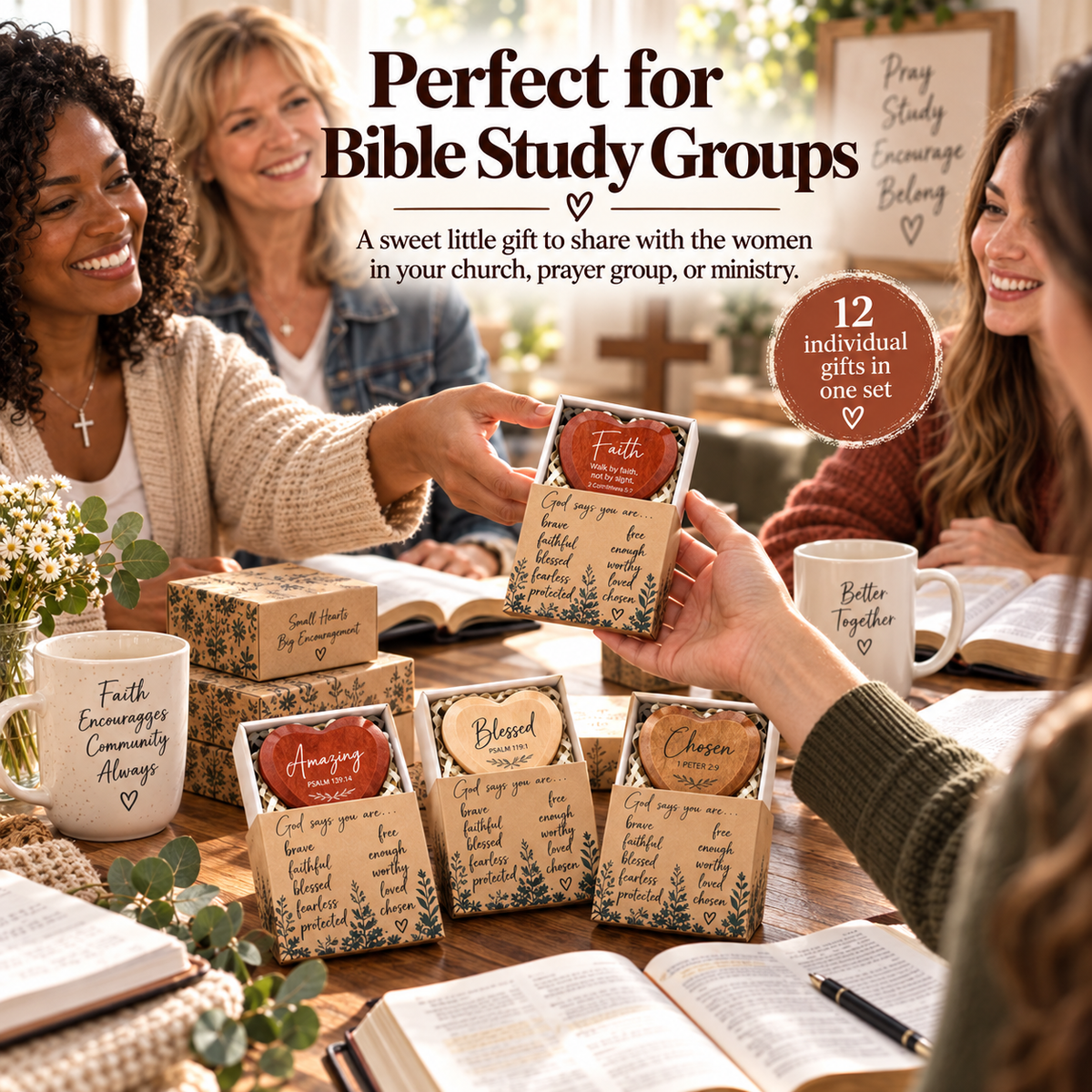 Christian Pocket Heart Gift Set – 12 Meaningful Gifts of Faith & Encouragement