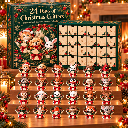 🎄 24 Days of Christmas Critters – Mini Animal Bouquet Advent Calendar