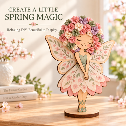 🧚✨DIY Flower Fairy Wooden Craft Kit – Create Your Own Fabric Flower Fairy
