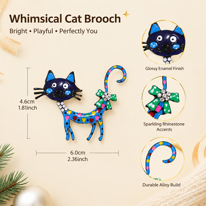 🐱 Cartoon Cat Brooch – A touch of whimsy for your outfits